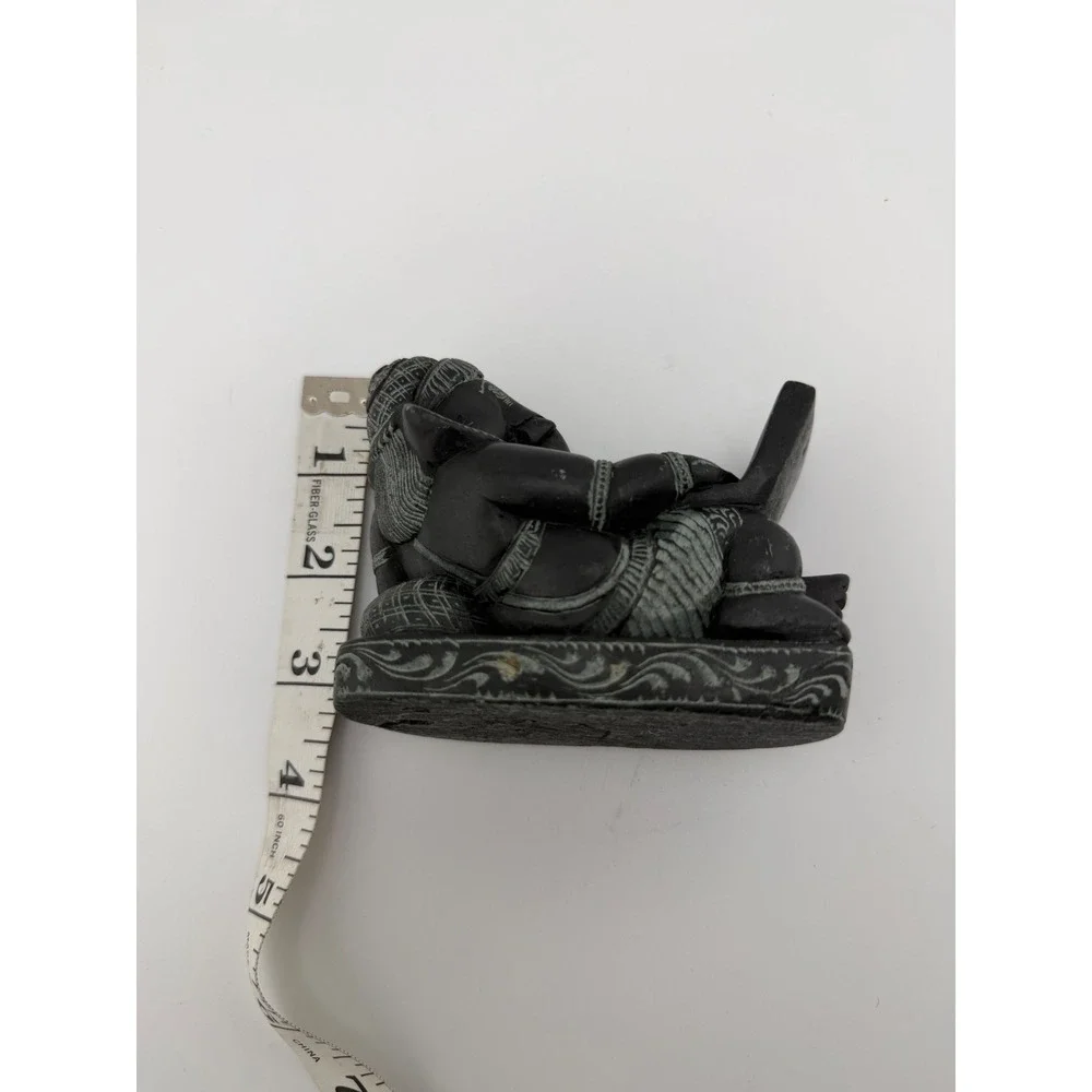 Lord Ganesha Statue‎ Using Laptop Black Carved Figurine Hindu Elephant God Decor